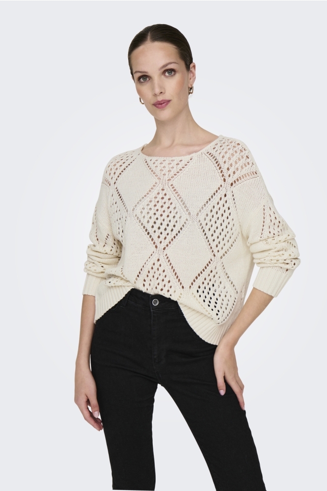 ONLPATRICIA LS STRUCTURE O-NECK CC 15334925 BIRCH